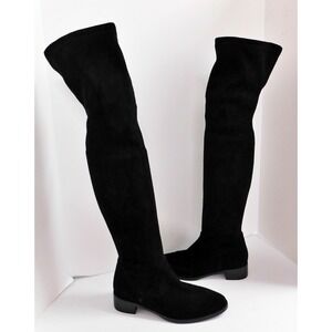 Parallele Black Nubuck Suede Leather Over The Knee High Boots 9.5